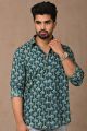 Premium Quality Mens Jaipuri Cotton Printed Full Sleeve Shirt - KC360120