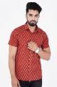 Mens Jaipuri Cotton Printed Half Sleeve Shirt - KC370005