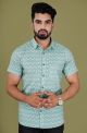 Mens Jaipuri Cotton Printed Half Sleeve Shirt - KC370013