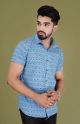 Mens Jaipuri Cotton Printed Half Sleeve Shirt - KC370019