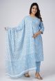 Alluring Readymade Hand Block Printed Cotton Suit Set - KC410036
