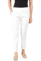 PAN0003 - Women's Regular Fit Cotton Slub Trouser/Pant for Girls & Women (White)