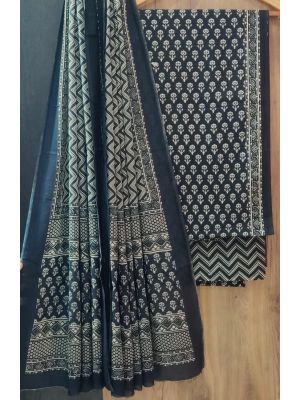 Premium Quality Hand Block Printed Cotton Dress Material with Cotton Dupatta - KC021395