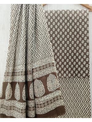 Jaipuri Print Pure Cotton Dress Material with Malmal Cotton Dupatta - KC021613