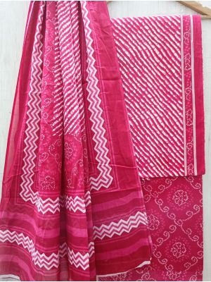 Jaipuri Print Pure Cotton Dress Material with Malmal Cotton Dupatta - KC021635