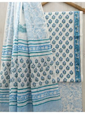 Jaipuri Print Pure Cotton Dress Material with Malmal Cotton Dupatta - KC021643