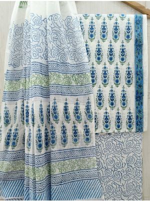 Jaipuri Print Pure Cotton Dress Material with Malmal Cotton Dupatta - KC021662