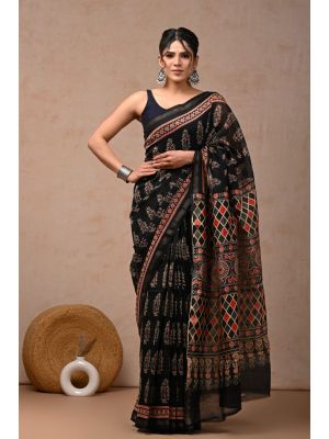 Beautiful Hand Block Printed Chanderi Sarees - KC120538