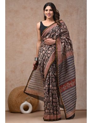 Beautiful Hand Block Printed Chanderi Sarees - KC120539