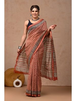 Beautiful Hand Block Printed Chanderi Sarees - KC120542