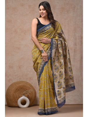 Beautiful Hand Block Printed Chanderi Sarees - KC120554