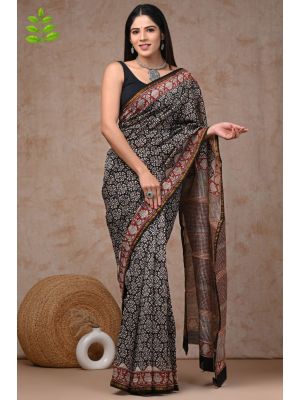 Beautiful Hand Block Printed Chanderi Sarees - KC120555