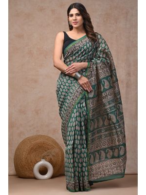 Beautiful Hand Block Printed Chanderi Sarees - KC120557