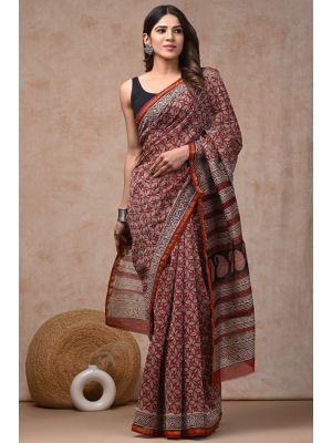 Beautiful Hand Block Printed Chanderi Sarees - KC120559