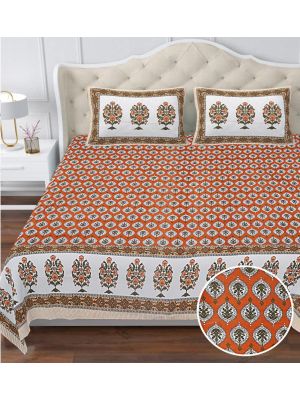 Beautiful King Size Double Bed High Quality Cotton Bedsheet (108 X 108 Inches - 9 X 9 feet) - KC140301