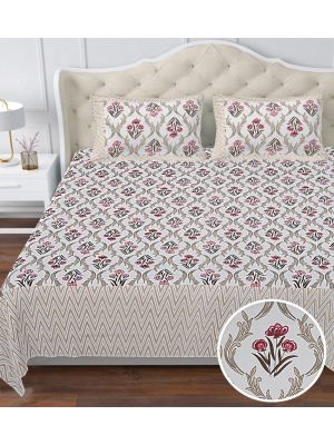 Beautiful King Size Double Bed High Quality Cotton Bedsheet (108 X 108 Inches - 9 X 9 feet) - KC140308