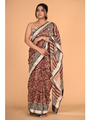 Linen Cotton Saree with Beautiful Silver Zari Border - KC180149