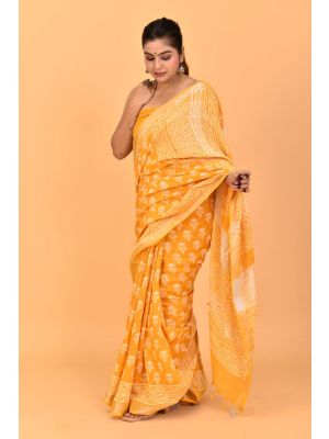 Linen Cotton Saree with Beautiful Silver Zari Border - KC180176