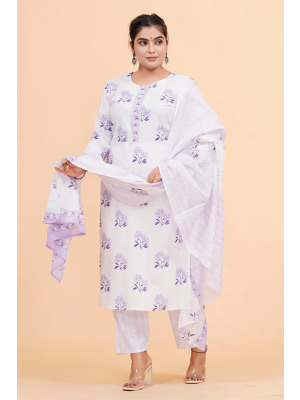 Prime Quality Pure Cotton Printed Straight Kurti Pant with Malmal Cotton Dupatta - KC201656