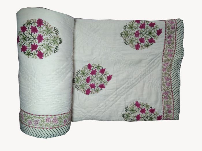 KC270019 - Jaipuri Cotton Quilt Double Bed Rajai (Premium Quality)