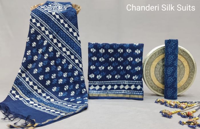 Chanderi Silk Churidar Materials: Buy Chanderi Dress-Materials Online At  Soch