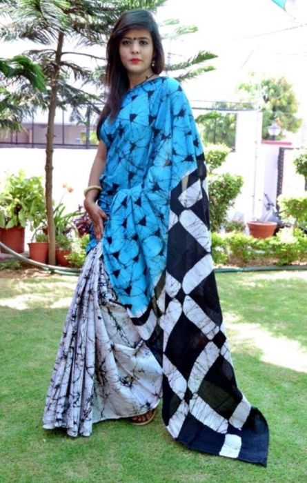 Pure Mulmul Cotton Saree Batik Print Cotton Saree With Unstitched Running  Blouse Indian Sari Dress Gifts Wedding Wear Sari Women Festive - Etsy