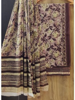Premium Quality Hand Block Printed Cotton Dress Material with Cotton Dupatta - KC021397