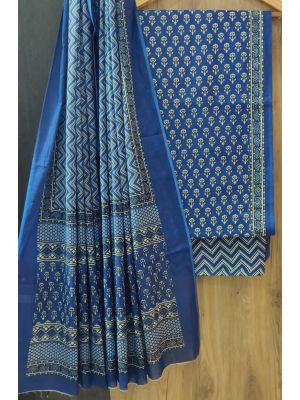 Premium Quality Hand Block Printed Cotton Dress Material with Cotton Dupatta - KC021425