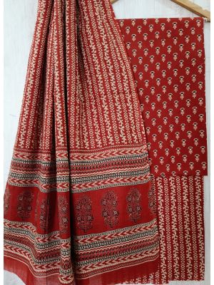 Jaipuri Print Pure Cotton Dress Material with Malmal Cotton Dupatta - KC021620