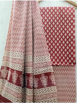 Jaipuri Print Pure Cotton Dress Material with Malmal Cotton Dupatta - KC021659