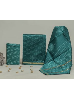 Premium Quality Hand Block Printed Chanderi Silk Suit -KC040706