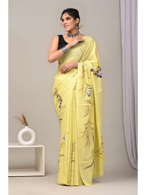 Beautiful Hand Block Printed Malmal Cotton Saree - KC100628