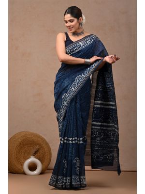 Beautiful Hand Block Printed Chanderi Sarees - KC120526