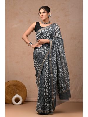 Beautiful Hand Block Printed Chanderi Sarees - KC120529