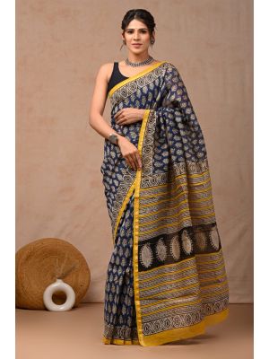 Beautiful Hand Block Printed Chanderi Sarees - KC120531