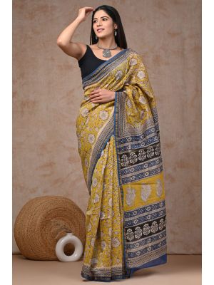 Beautiful Hand Block Printed Chanderi Sarees - KC120534