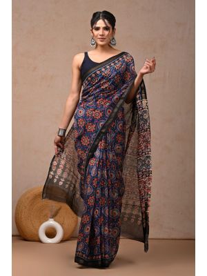 Beautiful Hand Block Printed Chanderi Sarees - KC120541