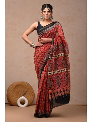 Beautiful Hand Block Printed Chanderi Sarees - KC120549