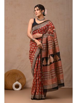 Beautiful Hand Block Printed Chanderi Sarees - KC120550