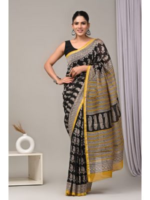 Beautiful Hand Block Printed Chanderi Sarees - KC120552