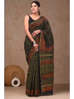 Beautiful Hand Block Printed Chanderi Sarees - KC120553