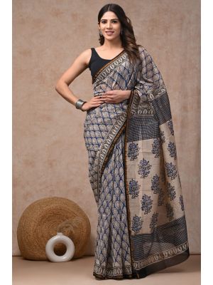 Beautiful Hand Block Printed Chanderi Sarees - KC120556