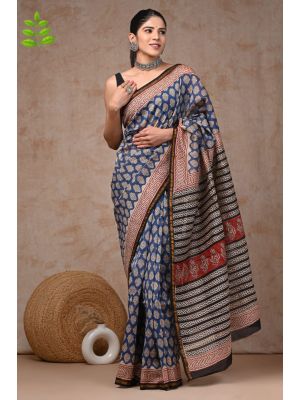 Beautiful Hand Block Printed Chanderi Sarees - KC120561