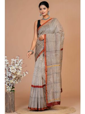 Beautiful Hand Block Printed Chanderi Silk Sarees - KC120574