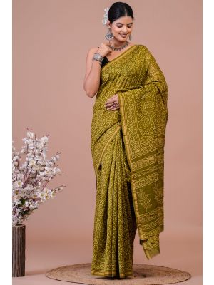 Beautiful Hand Block Printed Chanderi Silk Sarees - KC120594