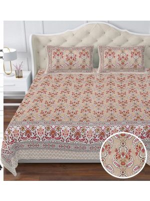 Beautiful King Size Double Bed High Quality Cotton Bedsheet (108 X 108 Inches - 9 X 9 feet) - KC140302