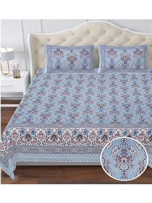 Beautiful King Size Double Bed High Quality Cotton Bedsheet (108 X 108 Inches - 9 X 9 feet) - KC140304