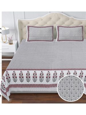 Beautiful King Size Double Bed High Quality Cotton Bedsheet (108 X 108 Inches - 9 X 9 feet) - KC140306