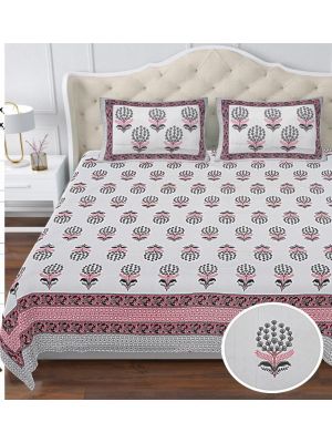 Beautiful King Size Double Bed High Quality Cotton Bedsheet (108 X 108 Inches - 9 X 9 feet) - KC140319