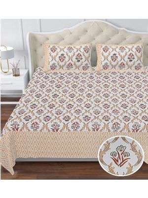 Beautiful King Size Double Bed High Quality Cotton Bedsheet (108 X 108 Inches - 9 X 9 feet) - KC140322